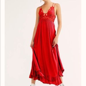 ❤️ NWT Red Adella Maxi Free People Dress XS